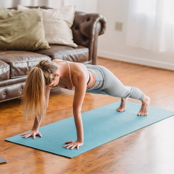 woman doing a plank