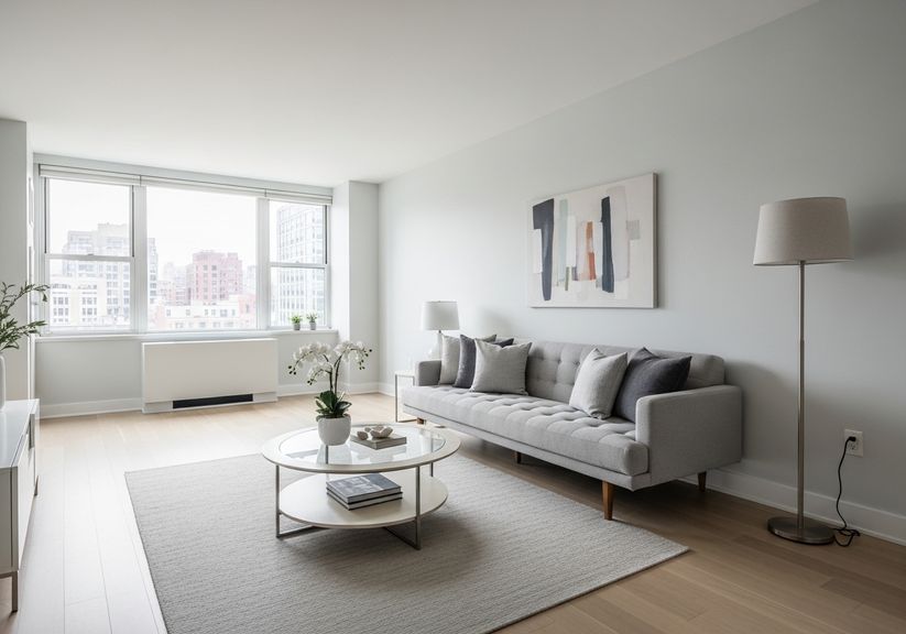Bright and clean apartment living room