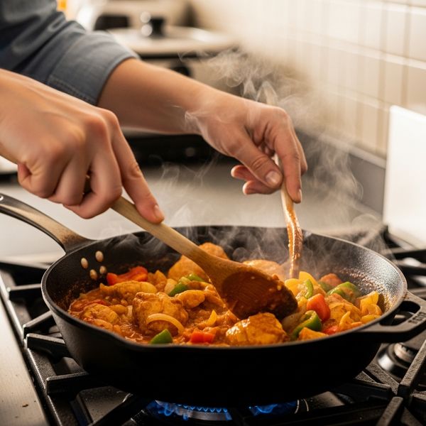 closeup of a person cooking