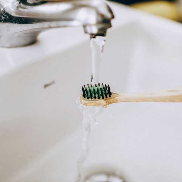 running water in a sink