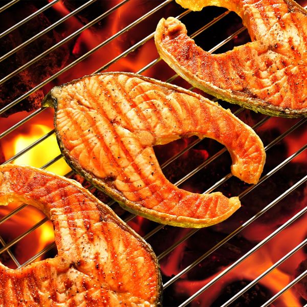 fish filets on grill
