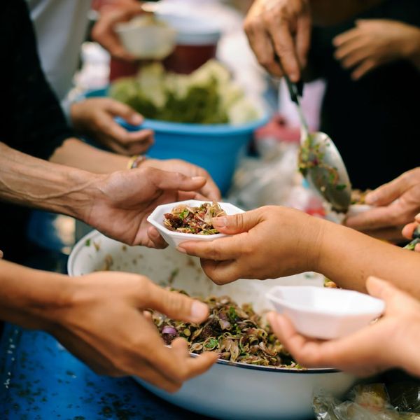 people serving food