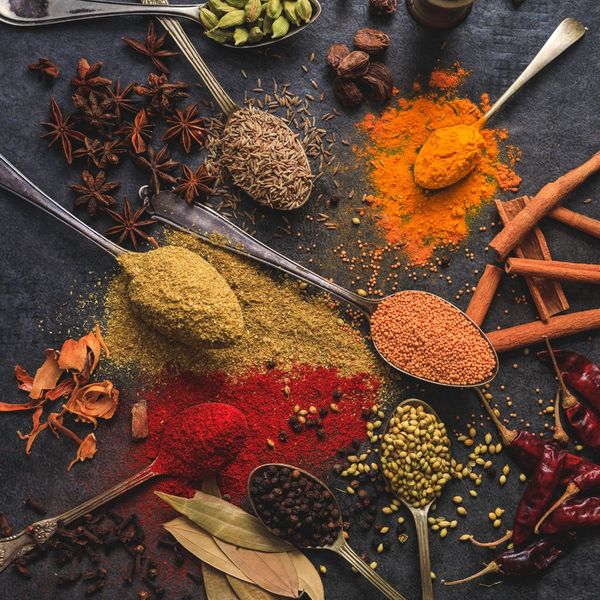 spoons of various spices