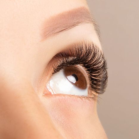 Eyelash extension closeup