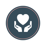 hands holding heart icon