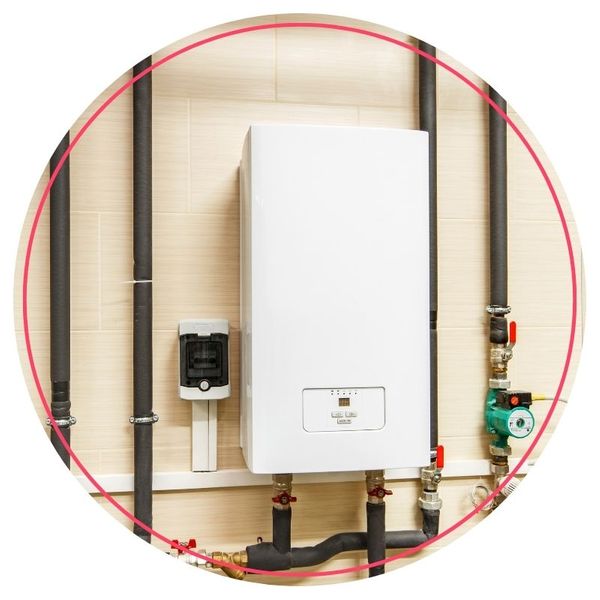 Standalone water heater and pipes