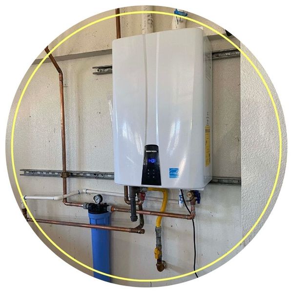 Water heater in the garage