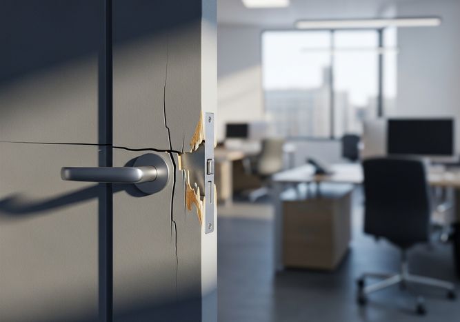 Damaged Office Door