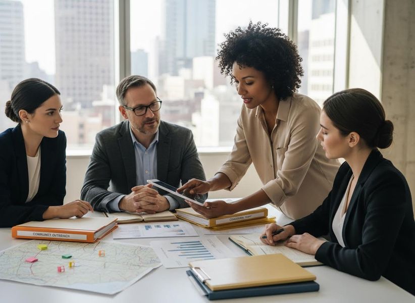 Diverse Team Collaboration in a Modern Office