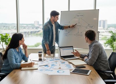 Business Team Discussing Strategy in Office