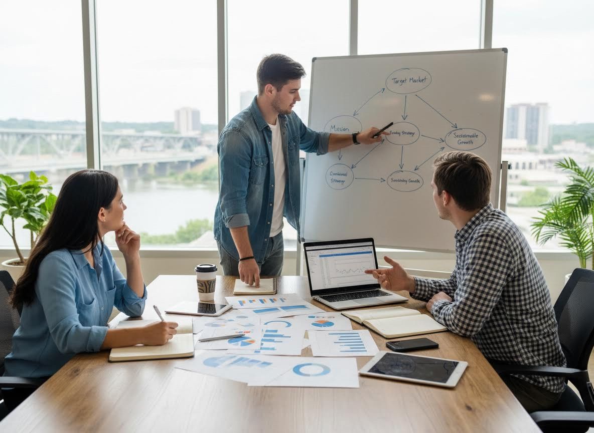 Business Team Discussing Strategy in Office