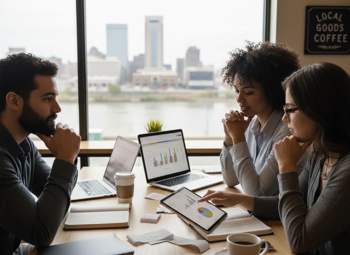 Team Collaboration and Data Analysis in a Cafe Setting
