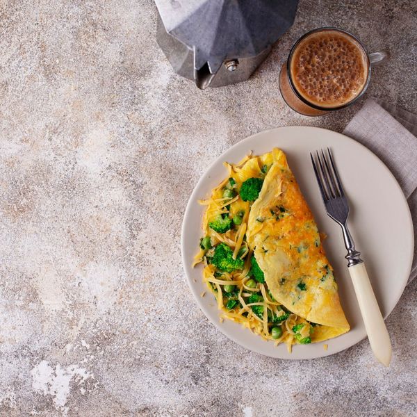 keto friendly omelet and coffee