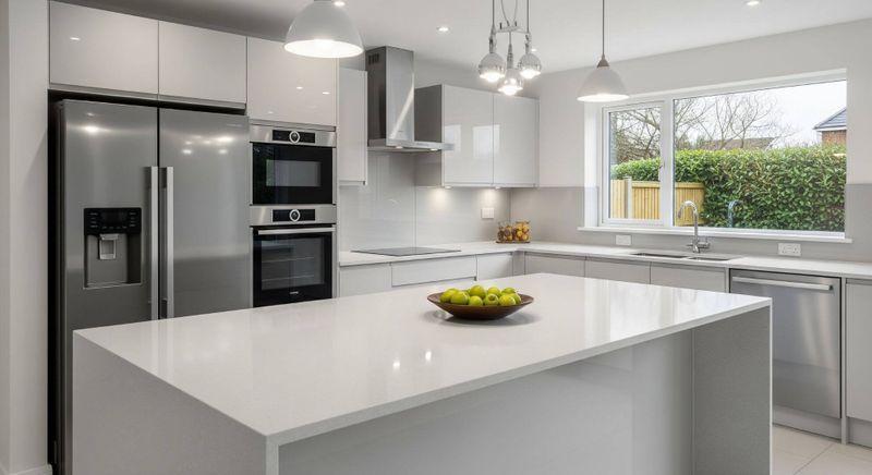 newly remodeled kitchen with stone countertop