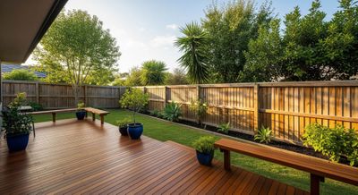 backyard deck and fence