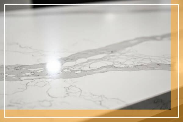 close up of quartz countertop