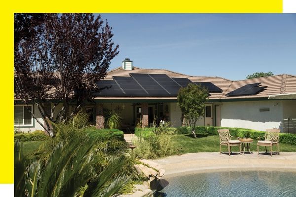 home with pool and solar panels home with pool and solar panels