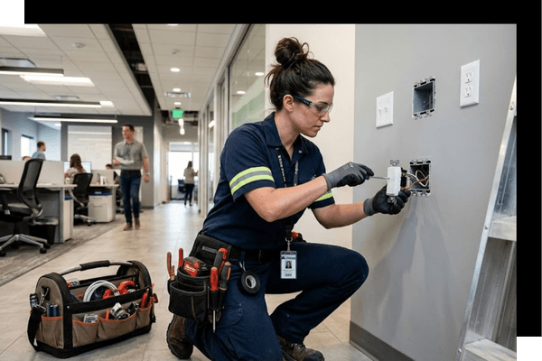electrician fixing switch