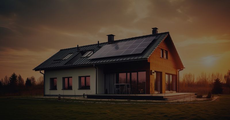 Home with solar panels