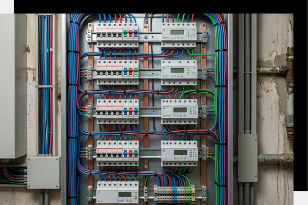 Modernized commercial electrical subpanel upgrade engineered for energy management and sustainable power integration.