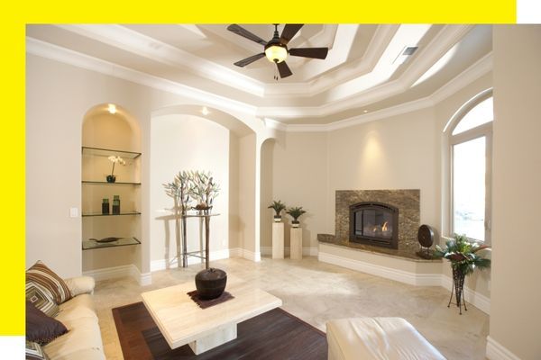 living room area with fan light living room area with fan light