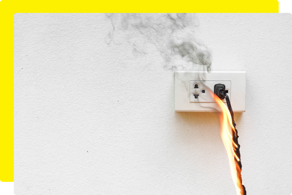 cord that caught on fire