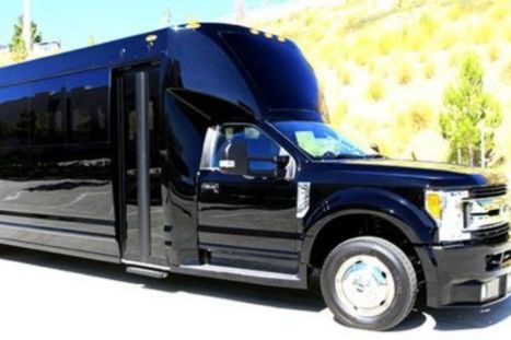 black luxury limo bus