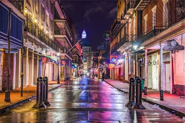 New Orleans street at night