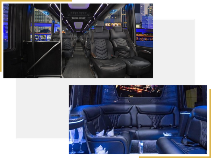 interior of our limo and party bus
