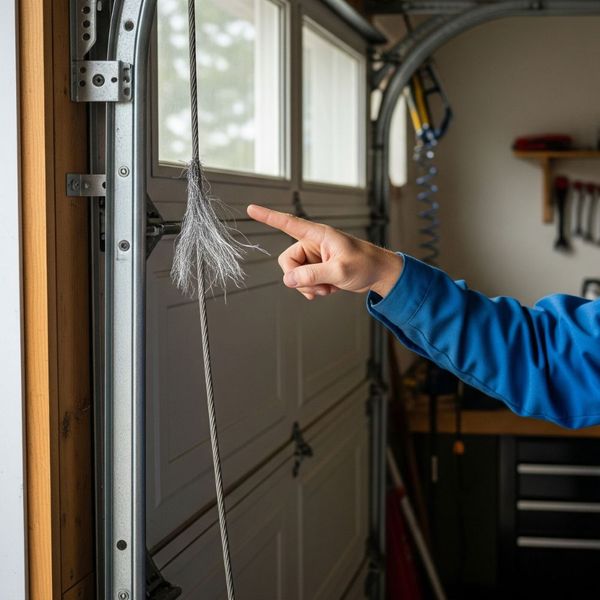 frayed garage door cable frayed garage door cable