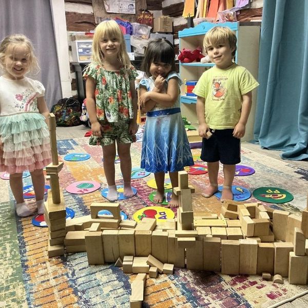 Children playing with blocks
