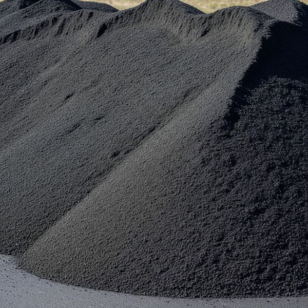 large pile of high-grade asphalt material
