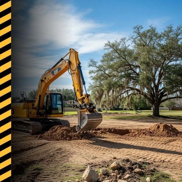 backhoe being used for land clearing