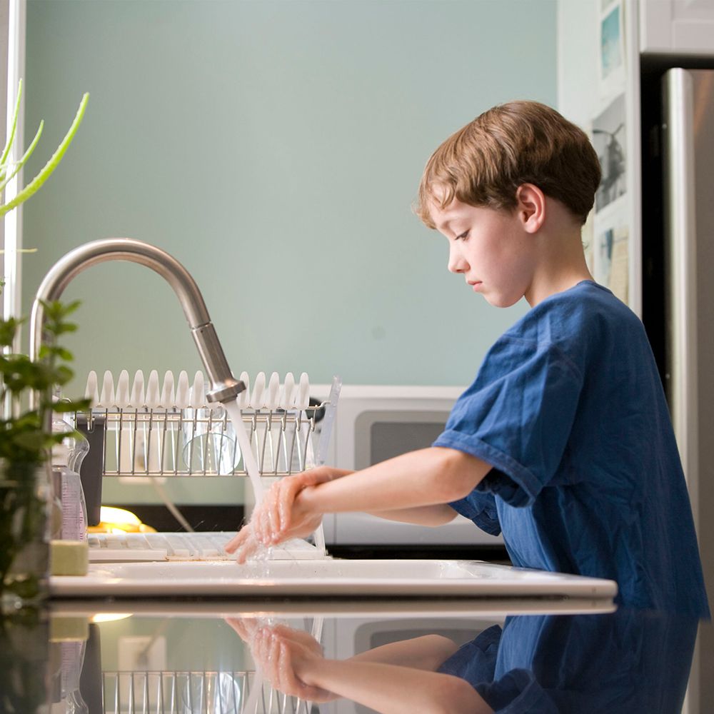 boy washing hands