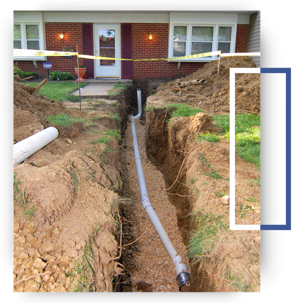 a sewer line being replaced Sewer Line.png