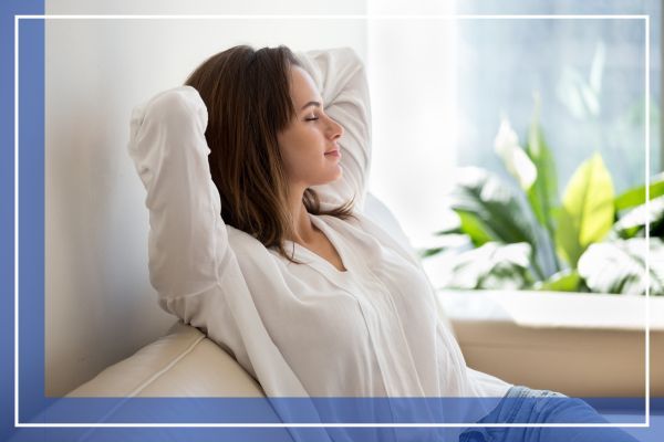 woman relaxed at home