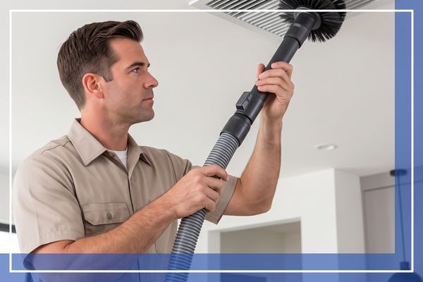 A specialized duct cleaning process in action, removing dust from a residential vent in Pawleys Island, SC.