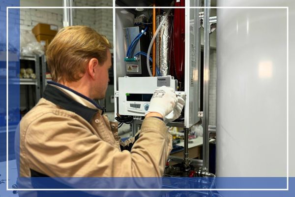 HVAC tech repairing a unit