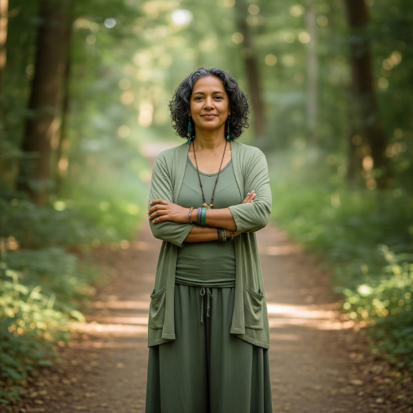 woman in the woods