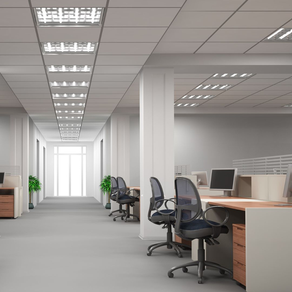 office space with drop ceiling