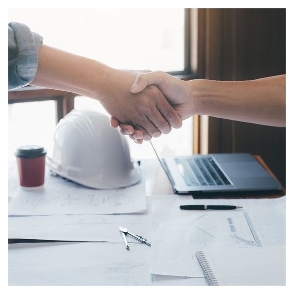 handshake with contractor