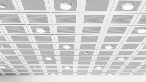 a wide shot of a suspended ceiling a wide shot of a suspended ceiling