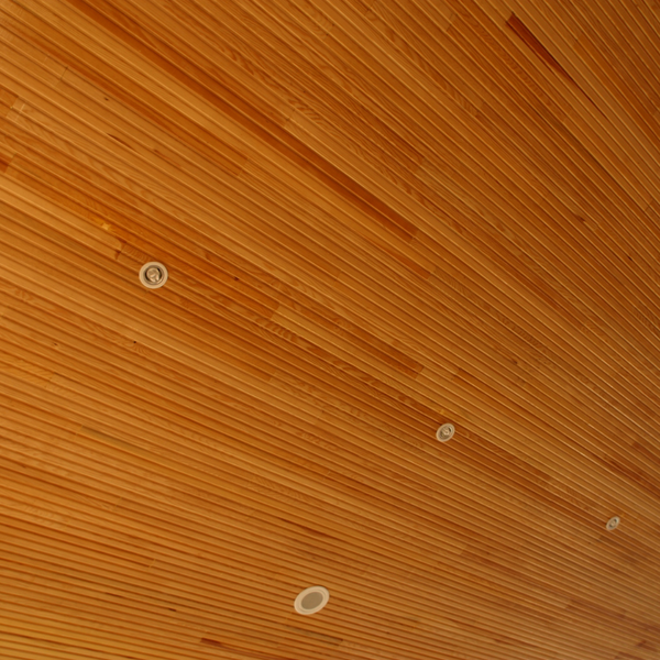 wood finish ceiling. 