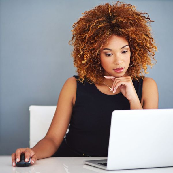 woman using computer 