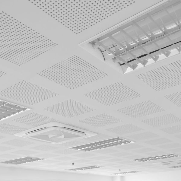 ceiling with acoustic tiles