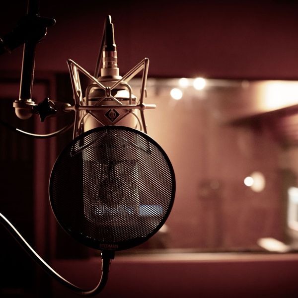 microphone in recording studio