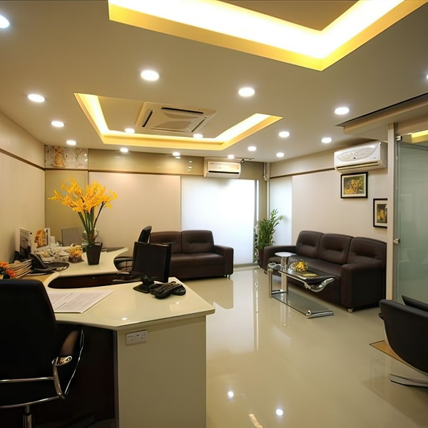 custom ceiling with warm lighting design