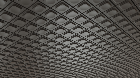 Black acoustic ceiling tiles. 