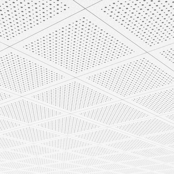 White acoustic ceiling tiles. 