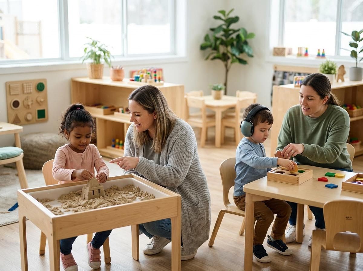 Teachers and Children Engaged in Classroom Play Activities